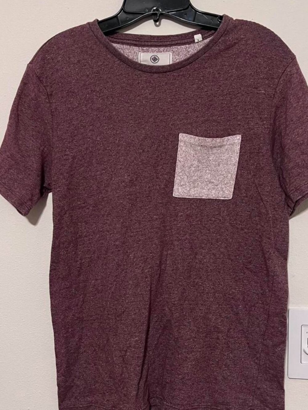 On the Byas Men's Burgundy Pocket T-shirt